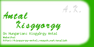 antal kisgyorgy business card